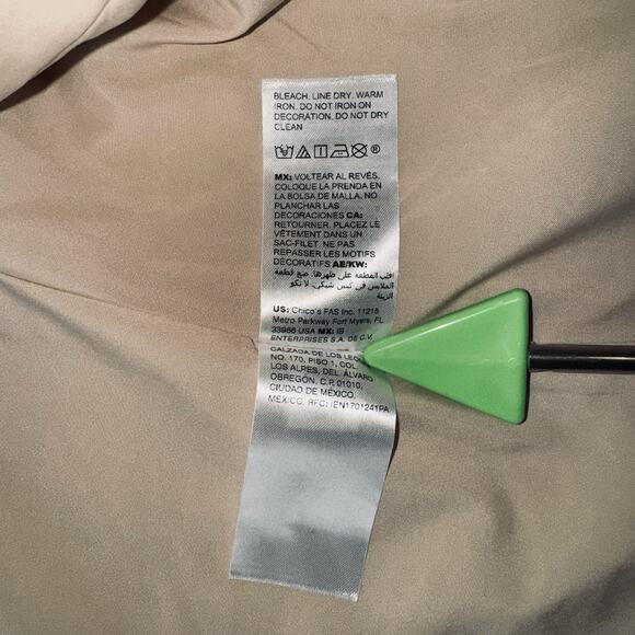 Chico's Women's 0 (4/6) Embellished Tweed Jacket Coral Orange 3/4 Sleeve Office - Picture 10 of 11